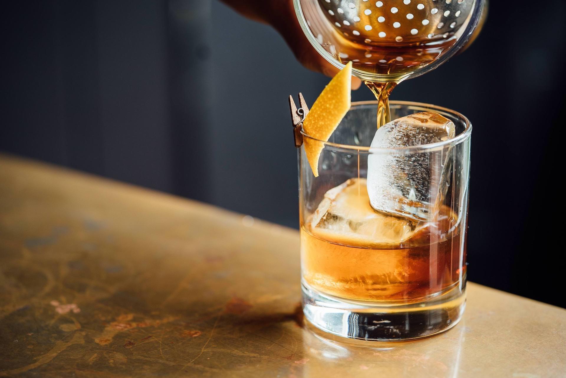 Pouring an Americano Cocktail