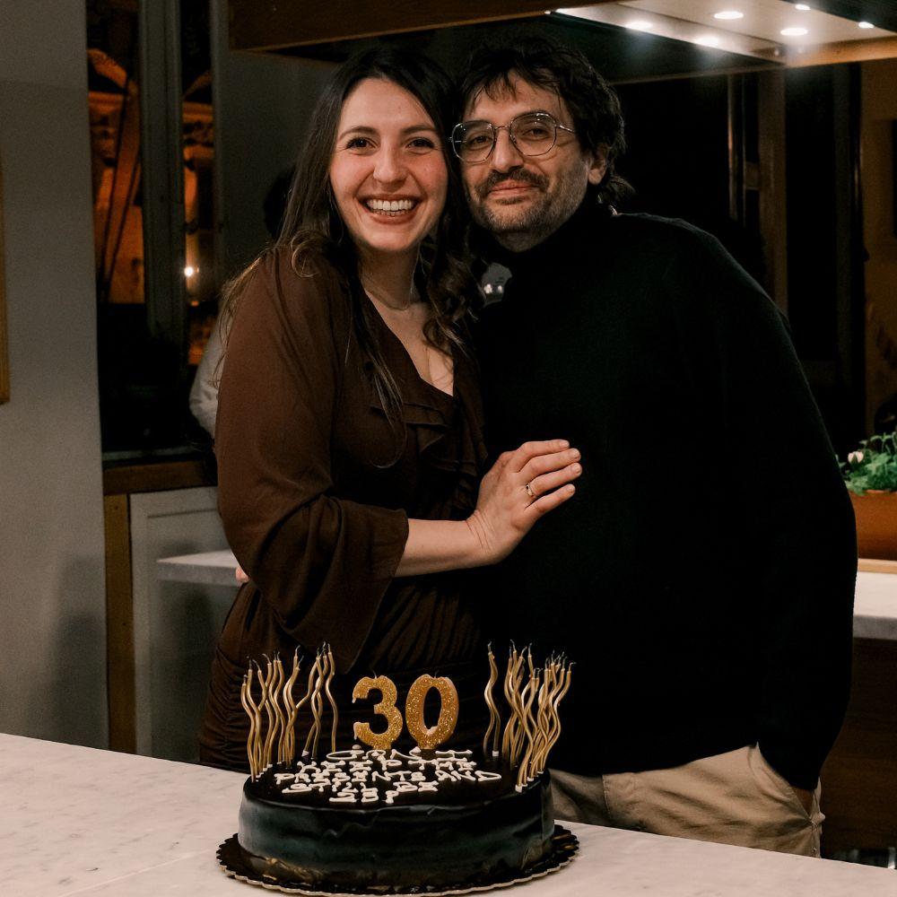 Couple celebrating birthday at InRome Cooking