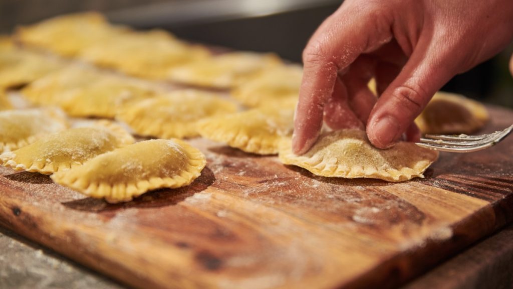 Preparation handmade ravioli